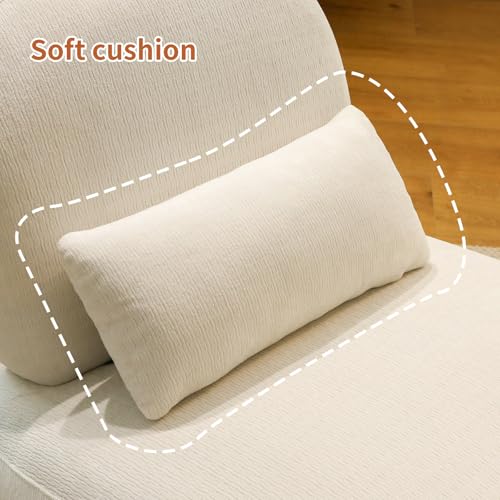 Sillón Plegable Terciopelo Blanco Cómodo miniatura 4