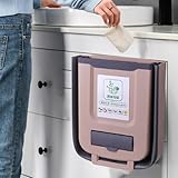 Generisch Küchen-Mülleimer, zusammenklappbar, zur Wandmontage, für den Haushalt, Schranktür, zum Aufhängen, für Küchenmüll, Badezimmermüll, Küchenmüll, Lagerkapazität 10 Liter (B, 25X18X28cm)