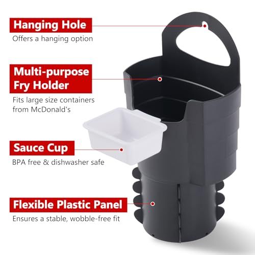 Image of SUADEN Upgrated Non-slip French Fry Cup & Sauce Holder for Car