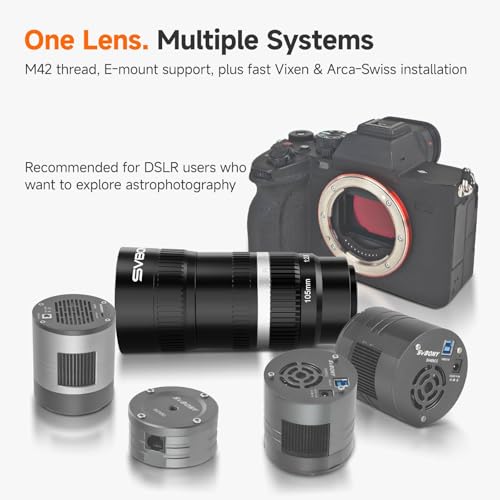 SVBONY SV535 APO Astro Camera Lens, F2.8 Telephoto Lens, 105mm Focal Length, Full Frame Compatible, M42/E-mount Compatible with Sony Mirrorless Camera for Wide-Field Deep Sky & EAA Astrophotography — view 4
