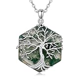 DONGHU Moss Agate Tree of Life Necklaces...
