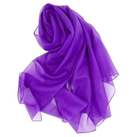 Estola de poliéster satinado púrpura para mujer Cover