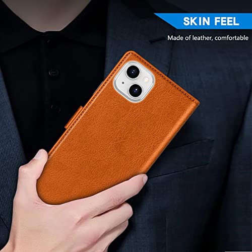 ZZXX for iPhone 14 Wallet Case Magnetic Closure 6.1 inch,Brown - image 6