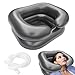 Inflatable Shampoo Basin, Portable Inflatable Hair Washing Basin, Shampoo Bowl with Neck Support and Drain Hose for The Elderly, Disabled, Pregnant Women, Injured People(Color:Black)