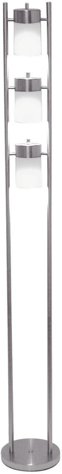 ORE International 3031FW 3-Light Adjustable Floor Lamp, White 65" x 9" x 9"