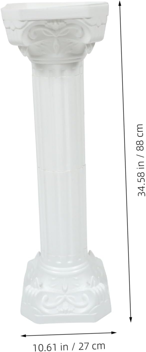 GANAZONO Roman Pillar Column Statue Resin Roman Pillar Figurine Sculpture Stand Wedding Centerpiece Flower Vase Stand Road Guide for Party Decorations Supplies Favors Garden Ornament