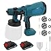 Produktbild Akku Farbsprühsystem,kompatibel mit Makita 18V Akkus, Elektro Lackierpistole mit 3 Düsen, 3 Spritzmuster,1000ml farbsprühgerät,zum Streichen von Wänden Gartenzaun (2x3000mAh Akku und Ladegerät)