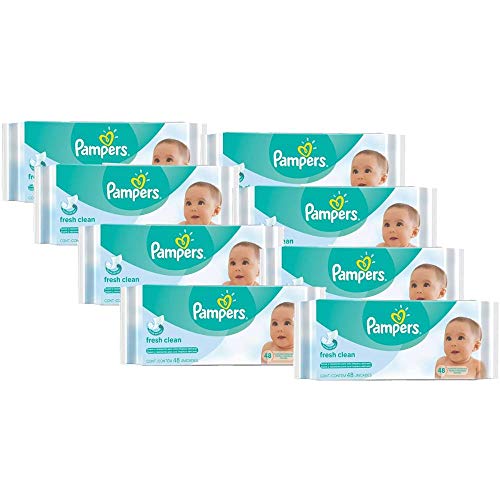 Kit com 8 Toalhinhas Umedecidas Pampers Regular c/ 48 unidades