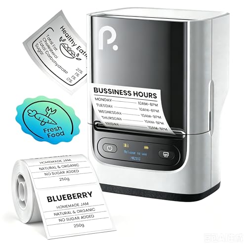Image of POLONO PM220S Label Maker Machine with Tape, Bluetooth Label Maker, Vanilla | Easy to use, Premium Prints, Inkless, Powerful Connectivity Label Printer with Smart APP for School, Office, Home, Business