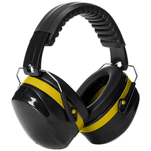 Amazon Basics Noise Reduction Safety Earmuffs Ear Protection, Black and Yellow