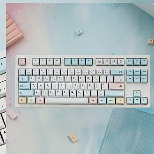 Image of CuXiu Chalk Keycaps 136 Keys PBT Keycap Set for Cherry MX Switches Cherry Profile Japanese Keycaps for Mechanical Keyboard Dye Sub gh60 xd64 xd84 xd96 87 104