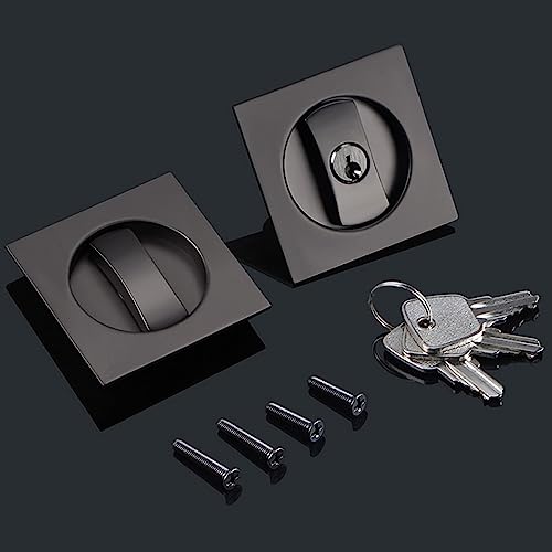 Privacy Pocket Door Square Black Sliding- for Barn Contemporary Privacy Square Pocket Hardware-Tool Sliding- Home and miniatura 6