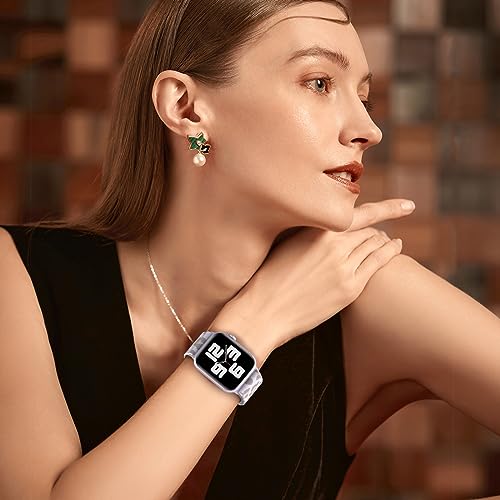 Image of Delidigi Stretchy Bands Compatible for Apple Watch Band Women 40mm 38mm 41mm 42mm 44mm 45mm 46mm 49mm, Nylon Braided Straps for iWatch Series 11 10 9 8 7 6 SE 5 4 3 Ultra 3 2 1