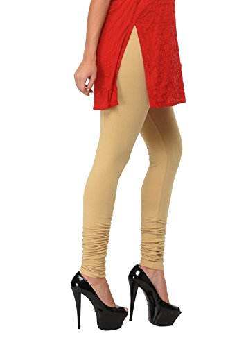 Image of Frenchtrendz Women's Cotton Spandex Stretchable Mid Rise Slim Fit Churidar Leggings Pull On