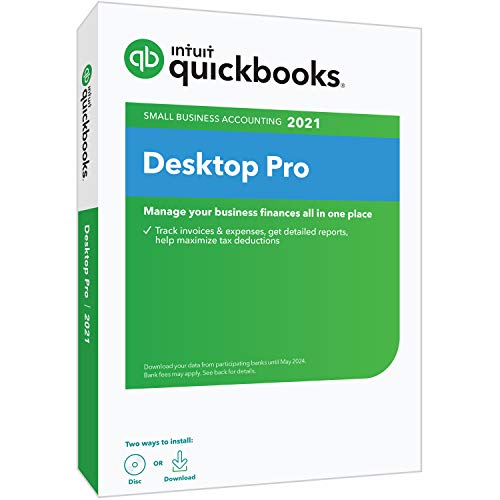 QuickBooks Desktop Pro 2021 Accounting Software for Small Business with Shortcut Guide [PC Disc]