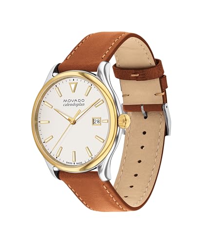 Movado Heritage Series Calendoplan Men's Watch - Swiss Quartz Movement, Leather Strap - 3 ATM Water Resistance - Classic, Luxury Fashion Timepiece for Him - 40mm2