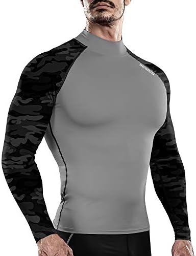 DRSKIN Men's Compression Shirts Top Long Sleeve Baselayer Sports Running Workout Athletic Gym (RSG-MBB94, M)