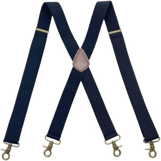 Adult Men's Four-Clip Suspenders with Adjustable X-Shaped Ear Hooks for Unisex Suspender
