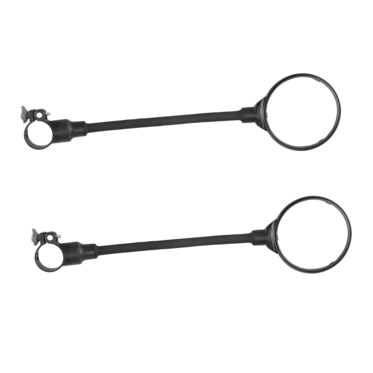 Specchietto Retrovisore Bici da Corsa Nero 2 Pezzi Alluminio Abs | Lente Acrilica, Regolabile e Facile da Installare, per Scooter e Bici, Confezione Doppia