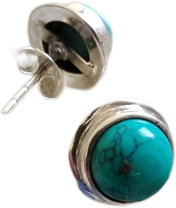Turquoise Studs, 925 Sterling Silver, Studs Earrings, Unique Jewelry, Anniversary Gift, Birthstone Studs, Gemstone Studs, Fine Jewelry, Gift For Her, Handmade Jewelry, Bridesmaids Gift, Wedding Studs