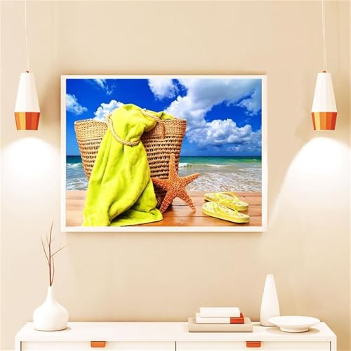 Broderie Diamant 5D Jour d'été pour Décoration Murale de Salon | Kit DIY 80x100cm