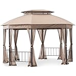 Garden Winds Replacement Canopy Top Cover Compatible with The Wilson & Fisher Jefferies Gazebo - Riplock 350