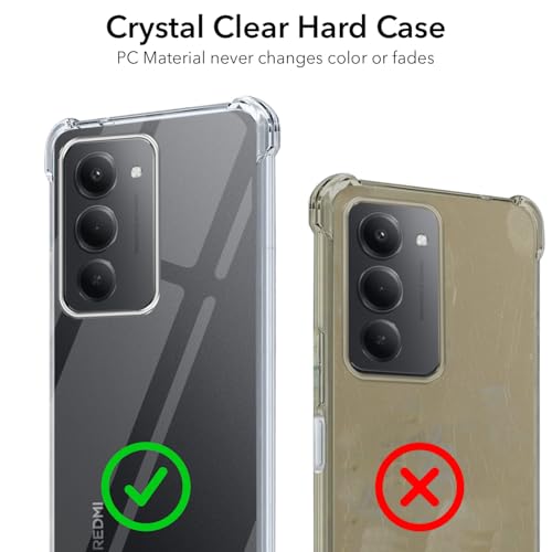 Image of Jkobi Shockproof Crystal-Clear Back Cover for Redmi 15 (Anti Yellow Case | Drop & Camera Protection | Hard Polycarbonate)