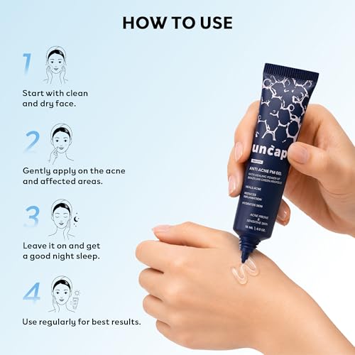 Image of Anti-Acne PM Gel for Face, Night Gel for Pimples with Green Propolis, Helps Reduce Active Acne & Inflammation, Hydrates Skin, For Men, Women & Teenagers, Sensitive Skin,(15ml)
