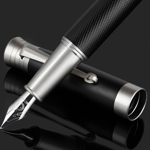 Luxury Metal Fountain Pen Set - Fine Nib With Ink Cartridges & Converter For Smooth Writing