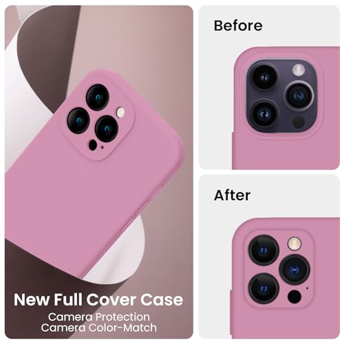 Image of FireNova Designed for iPhone 14 Pro Max Case, Silicone Upgraded [Camera Protection] Case, Soft Anti-Scratch Microfiber Lining Inside, 6.7 inch, Lilac Purple