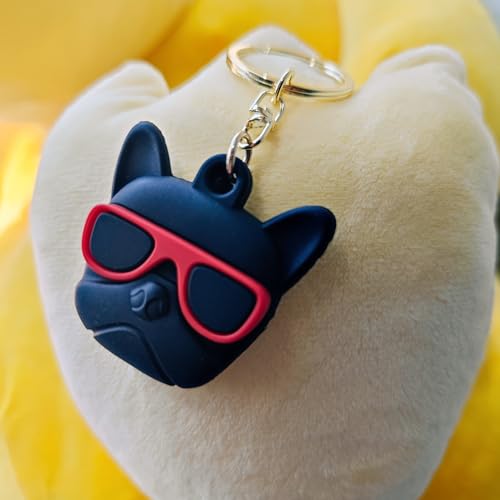 ノーブランド品 AirTagケースカバーエアタグ可愛いキャラクターくまシリコンキーホルダー全面保護衝撃吸収紛失防止落下防止萌え萌えおしゃれ漫画犬の首輪、荷物、鍵用エアタグケースAirtag専用ケースリングロープ付き1個入り