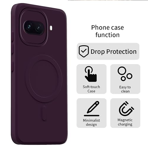 Image of amazon basics Back Cover for IQOO 15R 5G Soft Matte Silicone Mag-Safe Design (Mag-Safe Not Support) Camera Protection | Slim Fit Bumper Cover (Purple)