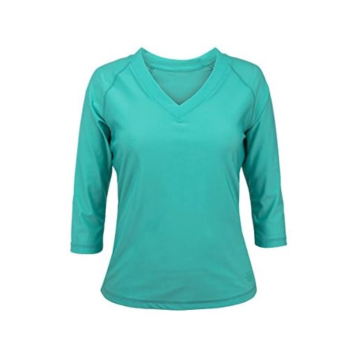 UV SKINZ V - Neck Sun and Swim Shirt for Women with UPF 50+ Sun Protection – Rashguard, Modest Swim Top, Swim Tees - Teal - XL