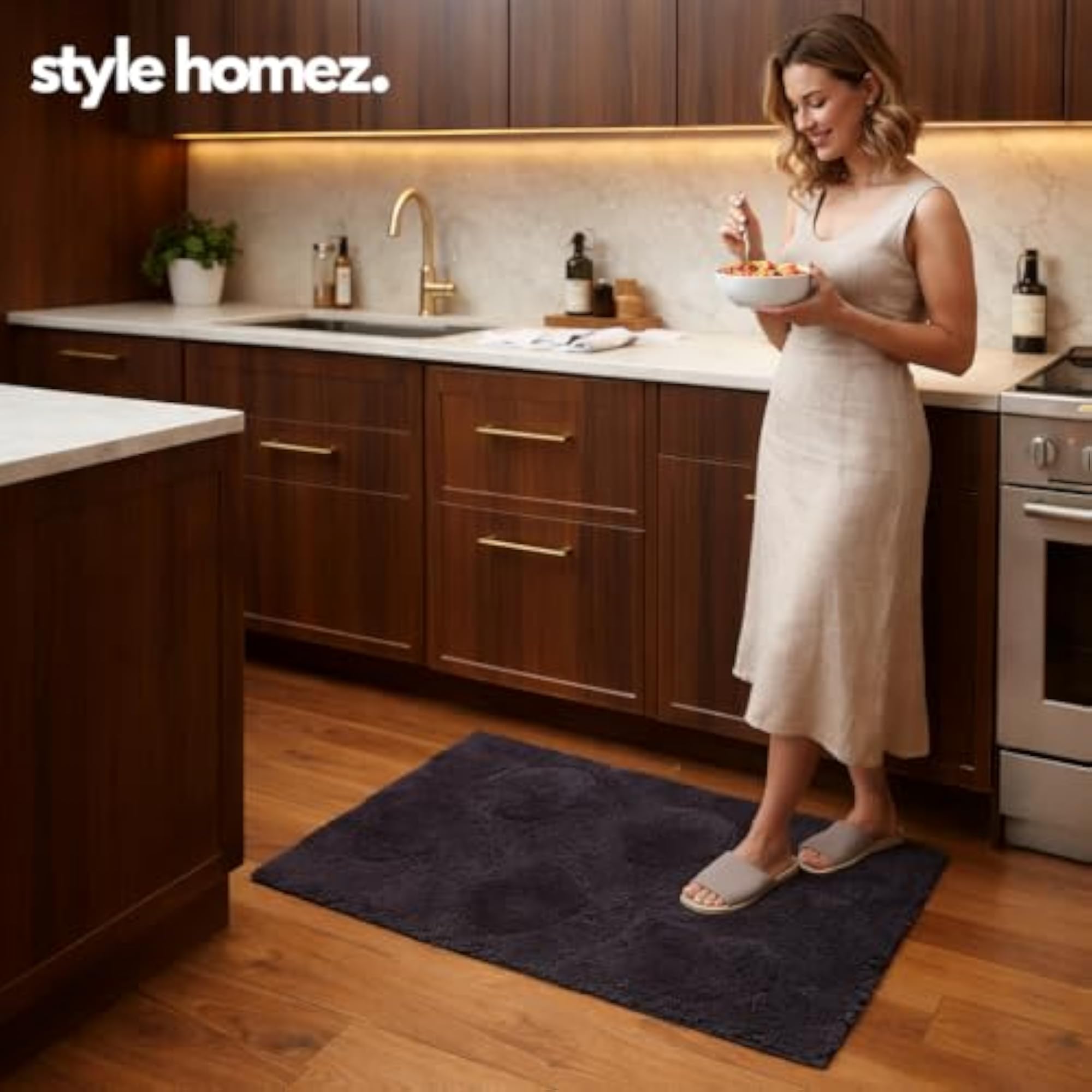 Luxurious Hand Tufted Medium Size Soft Feel Cotton Bath Mat
