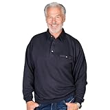 PALMLAND Men's L/S Solid Textured Banded Bottom Shirt 6094-950 Big and Tall (2X, NAVYHTH)