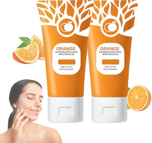 Generic Orange Enzymes Exfoliating Scrub Gel, 2024 Natural Orange Exfoliating Whitening Gel Scrub Face Body Brightening Skin, Deep Cleansing Moisturising Exfoliator For All Skin (2PCS)