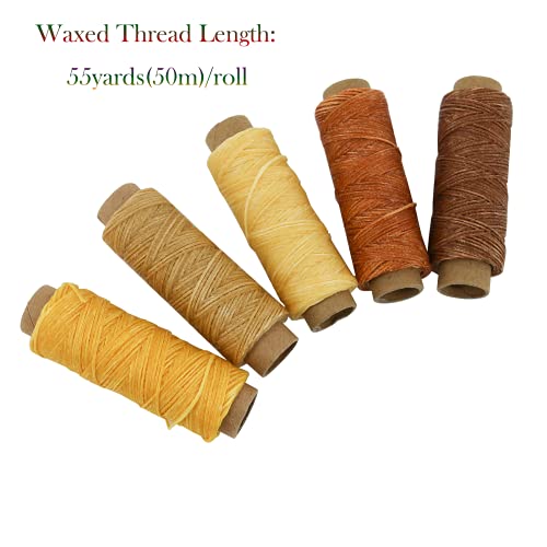 Werkweit Leathercraft Waxed Thread 24 Colors 1320Yards Hand Stitching Thread For Leather Craft Diy Leather Sewing And Bood Binding (55Yd/Roll) #TOP1