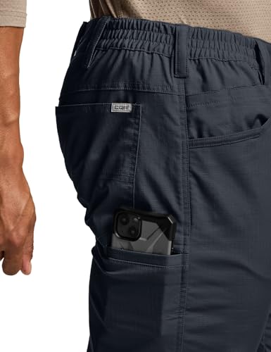 Image of CQR Men's Flex Stretch Tactical Pants, Water Resistant Ripstop Cargo Pants, Lightweight EDC Outdoor Work Hiking Pants