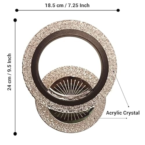 Image of SINOMAN Modern Inbuilt LED Crystal Wall Light Decorative Ring Design Sconce 3 Step Adjustable Color Changing, Ambient Lighting for Living Room, Bedroom, Hallway, and Home Decoration