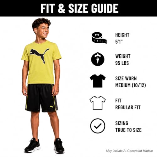 Image of PUMA Boys Active Shorts Set - 3 Piece Performance T-Shirt, Dry Fit Tank Top, and Gym Shorts - Activewear Set for Boys (4-16)