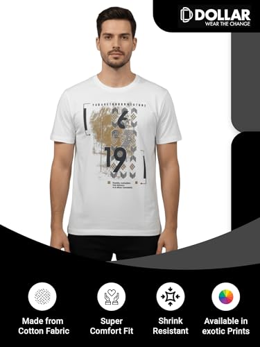 Image of Dollar Club Men's Cotton Round Neck Printed T-Shirt