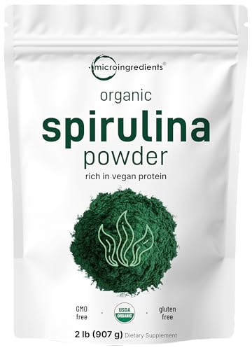 Organic Spirulina Powder, 2lbs | Raw Blue Green Algae |