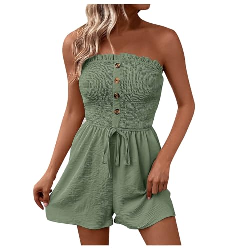 Mono mujer culotte sin tirantes con volante decorativo para fiesta y diario