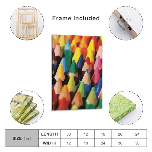 Impression sur toile moderne déco murale salon chambre crayons - 2