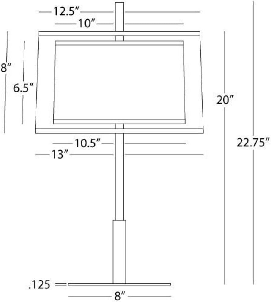 Robert Abbey S2194 Lamps with Silver Transparent Exterior and Ascot White Fabric Interior Shades, Stainless Steel Finish