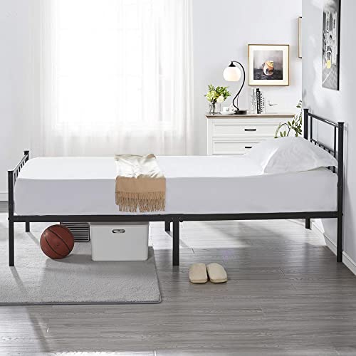 Yaheetech 13 Inch Twin Xl Size Metal Bed Frame With Headboard And Footboard Platform Bed Frame With Storage No Box Spring Needed Mattress Foundation, Black #TOP3