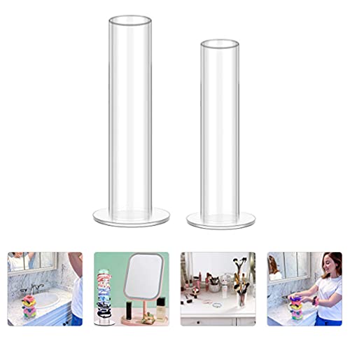 Lurrose Jewelry Stand 2pcs Acrylic Scrunchie Holder Stand Scrunchie Display Cylinder Clear Jewelry Display Organizer Bracelet Display Stand for Bracelets Watches Hair Ties 25cm Bracelet Stand - Image 3