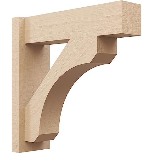 Ekena Millwork 7 1/2"W x 48"D x 48"H Legacy Block Rough Cedar Woodgrain TimberThane Outlooker, Primed Tan