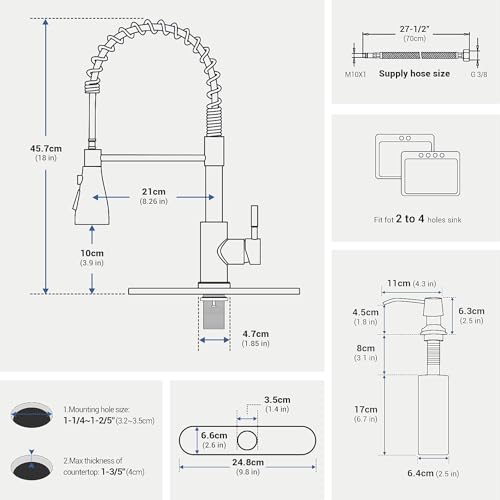 Appaso Touchless Kitchen Faucet, 3 Modes Smart Motion Sensor Kitchen Faucet With Pull Down Sprayer thumb #4