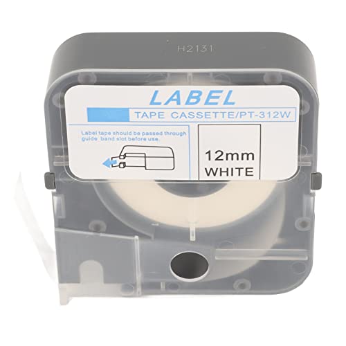 Changor Ruban pour étiqueteuse de 12 mm, Ruban pour étiqueteuse de 8 m de Long en Pet Blanc, Impression Transparente résistante aux Rayures pour Les câbles Cover